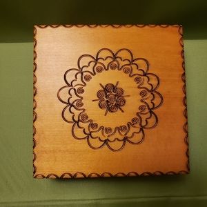 Vintage 1997 M. Cornell Linden Wood Carved All Purpose / Trinket Box - Poland